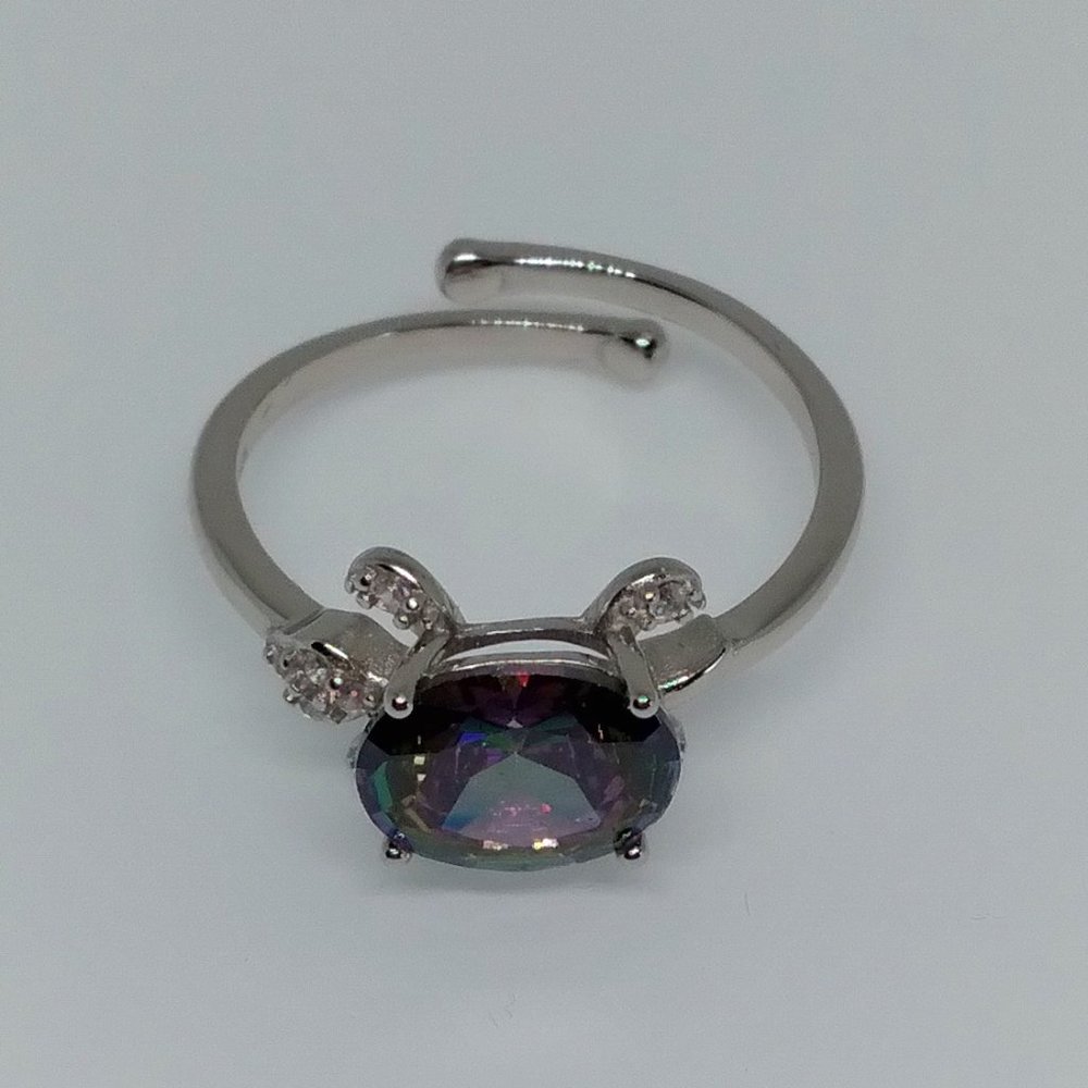 NWOT. Mystic Topaz Turtle Ring in 925 Silver